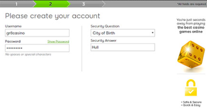 create your account