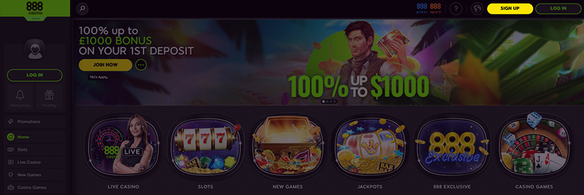 888 sign up button location