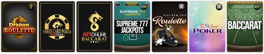 table game selection at betonline casino