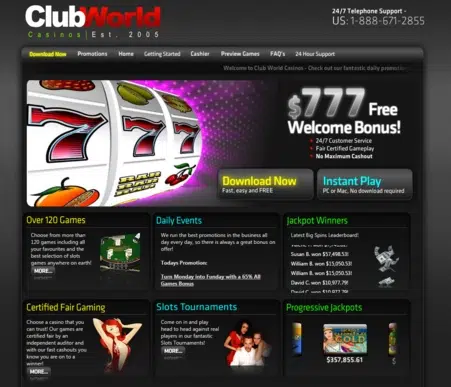 club world casino screenshot