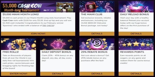 bonus promotions miami club casino