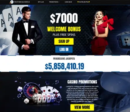 platinum reels casino screenshot