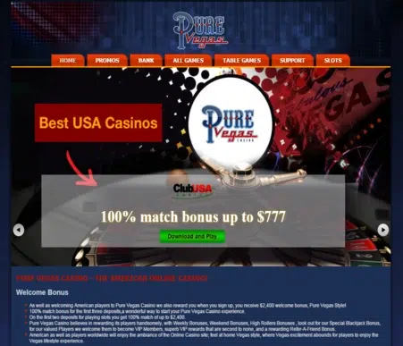 pure vegas casino