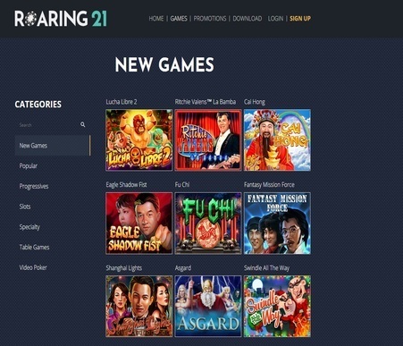 roaring 21 casino review screenshot