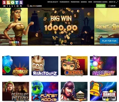 Zrzut ekranu z bonusem w kasynie Slots Million
