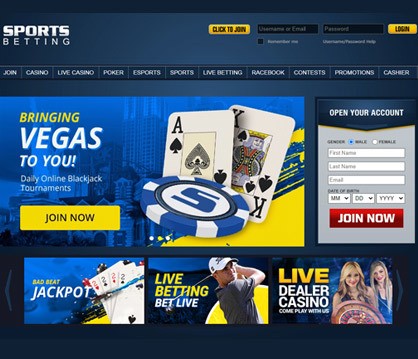 SportsBetting casino homepage