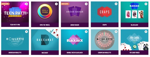 table games including teen patti spin the wheel andar bahar blackjack craps roulette baccarat tri card