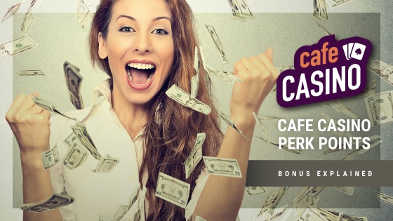 woman winning perk points from cafe casino